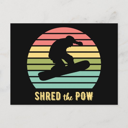 Snowboarding deelde de Pow  Sunset Briefkaart (Voorkant)
