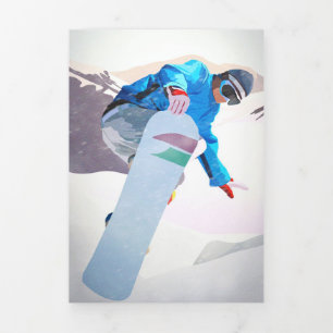 Snowboarding Drievoudig Letter Fold Notice Drieluik Aankondiging