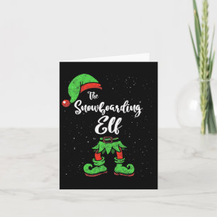 Snowboarding Elf Matching Family Kerstmis Pajama Kaart