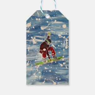 Snowboarding gift label cadeaulabel
