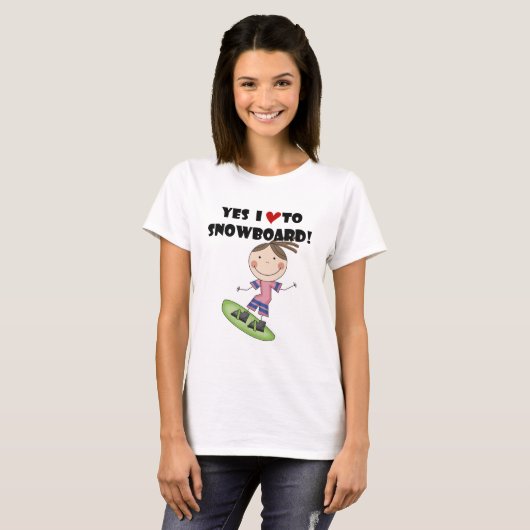 Snowboarding Girl Tshirts en Gifts (Voorkant volledig)