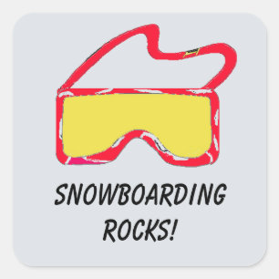 Snowboarding Goggles Vierkante Sticker
