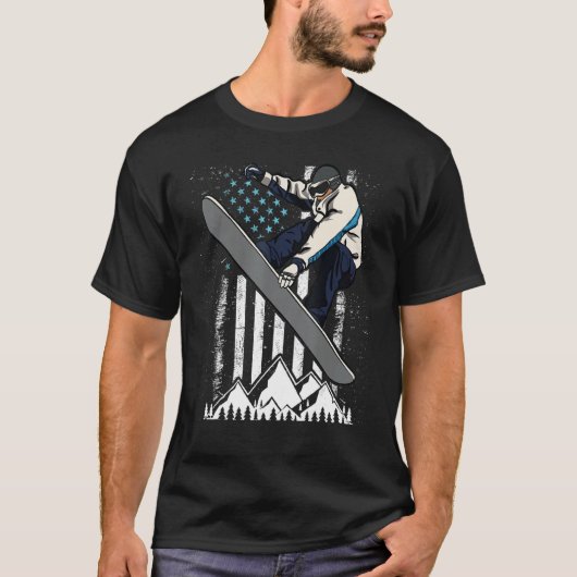 Snowboarding Indy Grab Trick op Snow Ameri T-shirt (Voorkant)