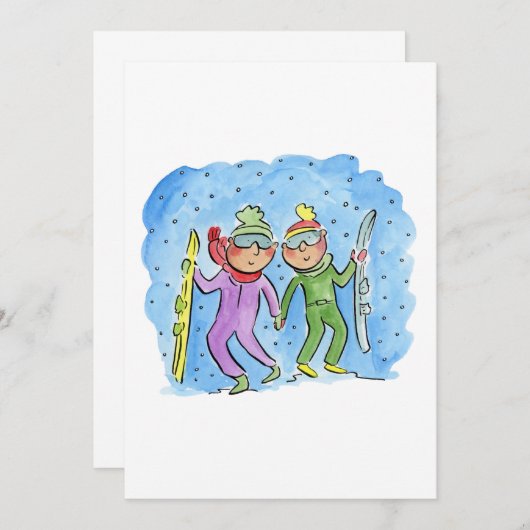 Snowboarding Kaart (Voorkant / Achterkant)