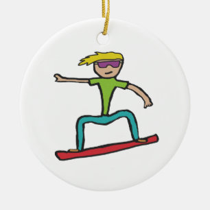 Snowboarding Keramisch Ornament