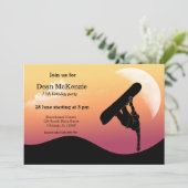 Snowboarding Party Kaart (Staand voorkant)