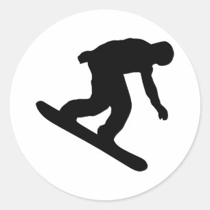 Snowboarding Ronde Sticker