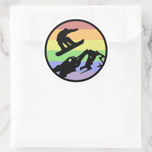 Snowboarding Ronde Sticker (Tas)