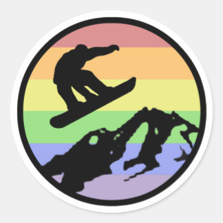 Snowboarding Ronde Sticker