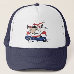 Snowboarding Santa Hat Trucker Pet
