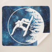 Snowboarding Sherpa Blanket Deken (Voorkant (horizontaal))