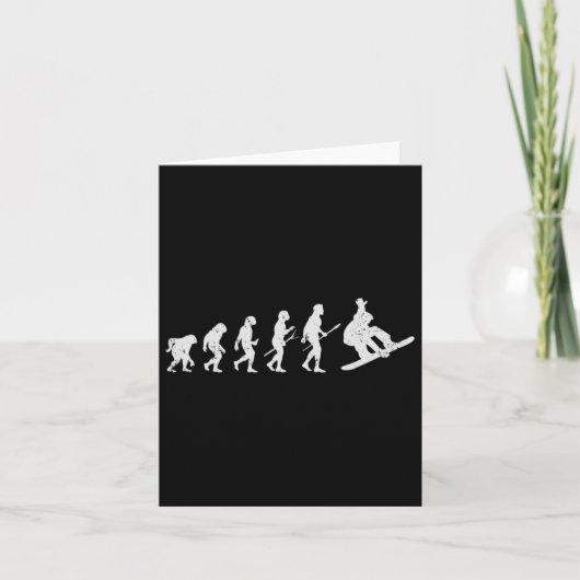 Snowboarding Skiing Snowboarder Winter Funny Evolu Kaart (Voorkant)