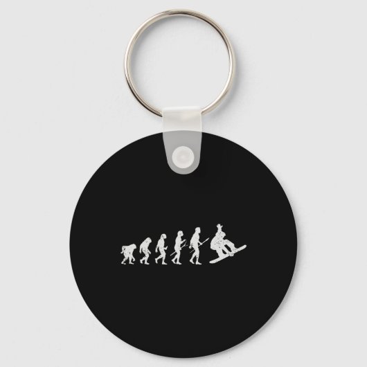 Snowboarding Skiing Snowboarder Winter Funny Evolu Sleutelhanger (Voorkant)