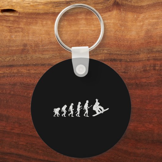 Snowboarding Skiing Snowboarder Winter Funny Evolu Sleutelhanger (Voorkant)