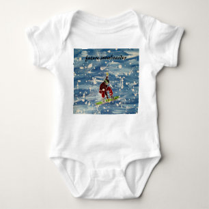 Snowboarding themed baby vest romper