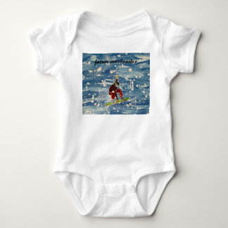 Snowboarding themed baby vest romper