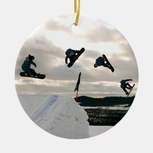Snowboarding Tricks Ornaments Keramisch Ornament (Voorkant)