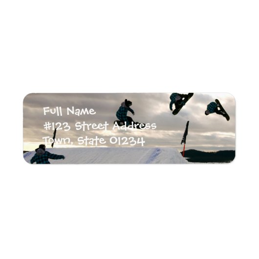 Snowboarding Tricks Retouradres Label (Voorkant)