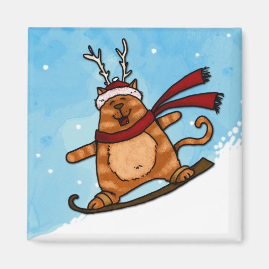 snowboardkat magneet (Voorkant)