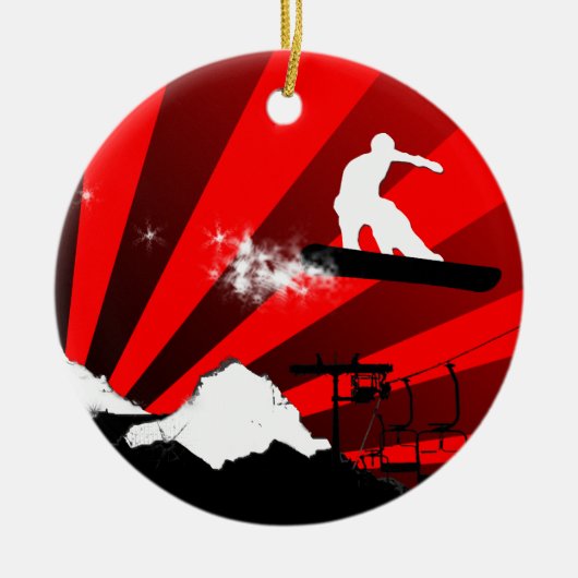 snowboardpad keramisch ornament (Voorkant)