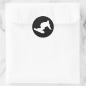 snowboardpictogram ronde sticker (Tas)