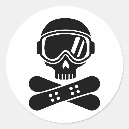 Snowboardschedelbril Ronde Sticker (Voorkant)
