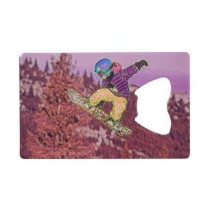 Snowboardschilderij Kredietkaart Flessenopener