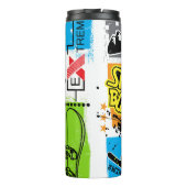 Snowboardtypografie: achtergrond van extreem Kind. Thermosbeker (Achterkant)