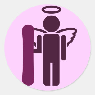 snowboargel ronde sticker