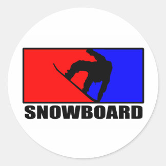 snowbord ronde sticker