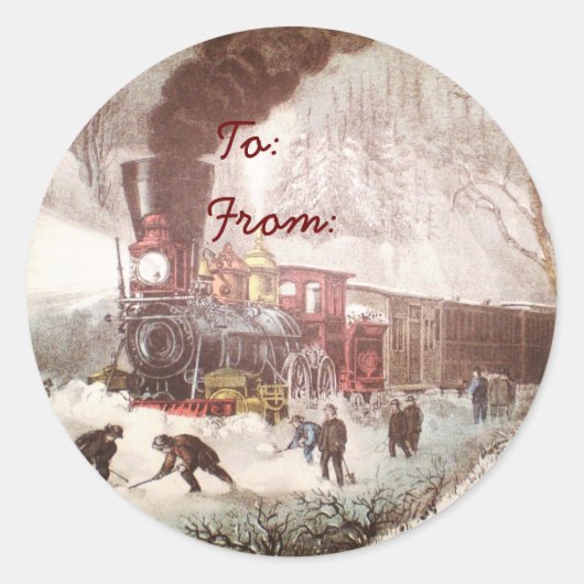 Snowbound Train Gift Label Stickers (Voorkant)