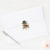 SnowBuddy Glitter Snowman Ronde Sticker (Envelop)