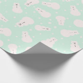 SnowCat Wrap Mint Cadeaupapier (Hoek)