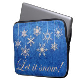 Snowcatcher laat het sneeuwvlokken laptop sleeve (Voorkant Links)