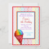 Snowcone en Polka Dots Birthday Invitations Kaart (Voorkant)