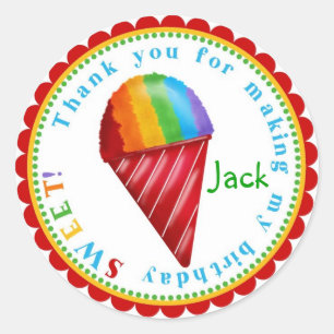 Snowcone Verjaardag Stickers