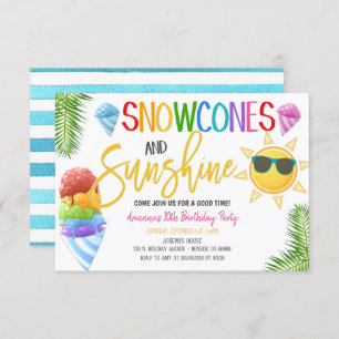 Snowcones et Sunshine Party Invitation