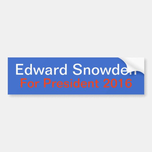 Snowden voor de Bumpersticker van Presidenten (Voorkant)
