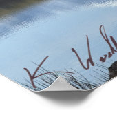 Snowdon Reflection (ondertekend) Poster (Hoek)