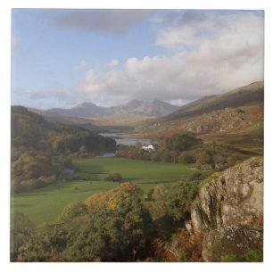 Snowdon vanuit Capel Curig, Gwynedd, Wales (RF) Tegeltje