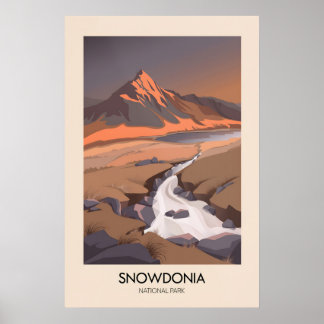 Snowdonia National Park Moderne Reisposter Poster