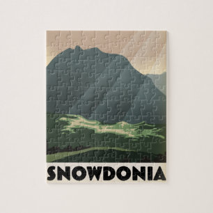 Snowdonia -stijl vakantie poster. legpuzzel