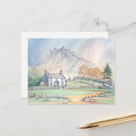 Snowdonia Welsh Mountain Landscape Briefkaart (Voorkant / Achterkant in situ)