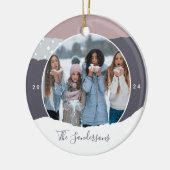 Snowdrift | Aangepaste kleurenblokfoto Keramisch Ornament (Links)