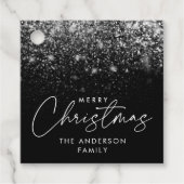 Snowdrift Black Merry kerst Bedankjes Labels (Voorkant)
