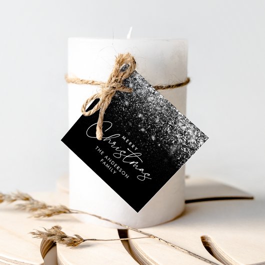 Snowdrift Black Merry kerst Bedankjes Labels