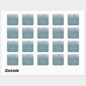 Snowdrift Blue Frost Merry Kerstmis Vierkante Sticker (Vel)