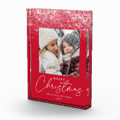 Snowdrift Merry Kerstmis Red Holiday Fotoblokken (Rechts)