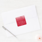 Snowdrift Red Kerstmis Vierkante Sticker (Envelop)