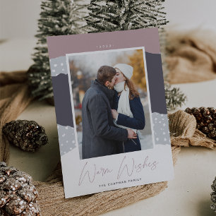 Snowdrift Verticale fotografie van Colorblock Feestdagenkaart